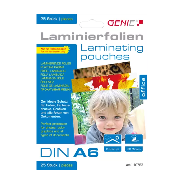 Genie lamináló fóliák A6 80 mic. 25 db