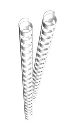 Genie műanyag fésűs spirálkötés, A4 10 mm, fehér, 25 db