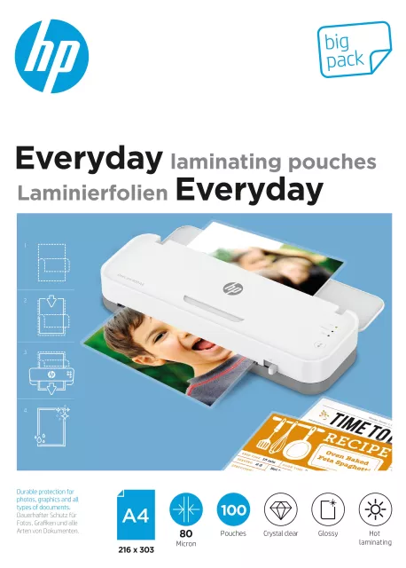 HP Everyday A4 80 Micron Big Pack, 100 db lamináló fólia