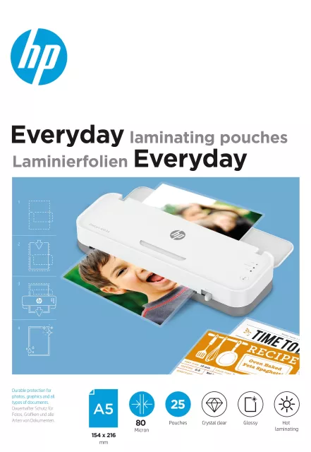HP Everyday A5 80 Micron, 25 db lamináló fólia