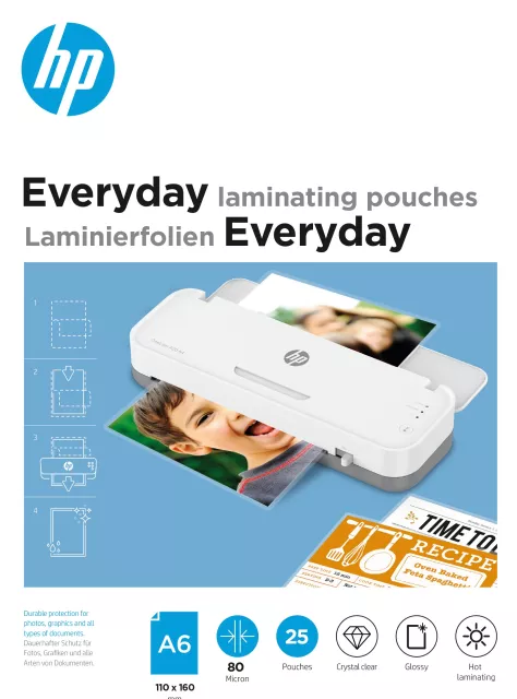 HP Everyday A6 80 Micron, 25 db lamináló fólia