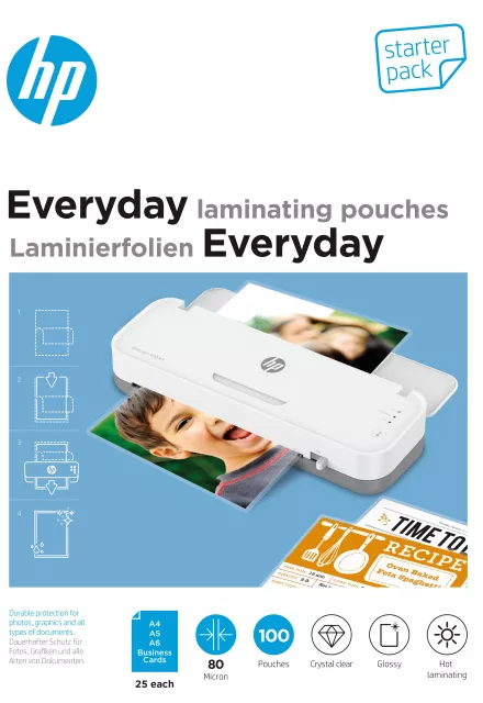 HP Everyday Starter Set 80 Micron, 100 db lamináló fólia
