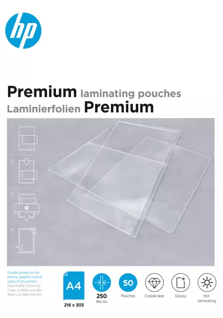HP Premium A4 250 Micron, 50 db lamináló fólia