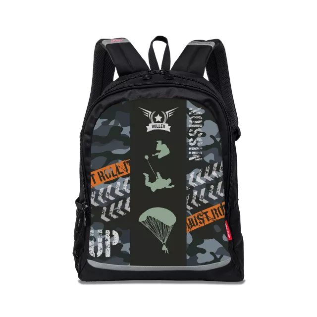Iskolai hátizsák, Nikidom Roller RUN Camo 26l, Fekete