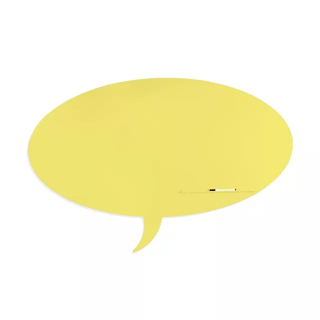 Rocada Skin Shape Talk 6441-1016 mágneses tábla, keret nélküli, buborék alakú, 150x100 cm, lakkozott, kénsárga RAL 1016