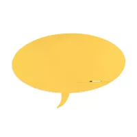 Rocada Skin Shape Talk 6441-1023 mágneses tábla, keret nélküli, buborék alakú, 150x100 cm, lakkozott, közlekedési sárga RAL 1023