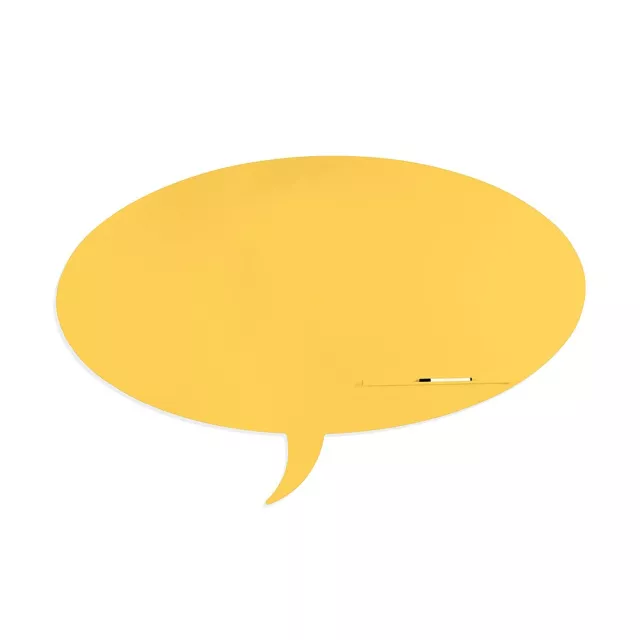 Rocada Skin Shape Talk 6441-1023 mágneses tábla, keret nélküli, buborék alakú, 150x100 cm, lakkozott, közlekedési sárga RAL 1023