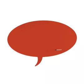 Rocada Skin Shape Talk 6441-2002 mágneses tábla, keret nélküli, buborék alakú, 150x100 cm, lakkozott, vérnarancs RAL 2002