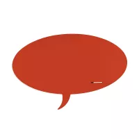Rocada Skin Shape Talk 6441-2002 mágneses tábla, keret nélküli, buborék alakú, 150x100 cm, lakkozott, vérnarancs RAL 2002