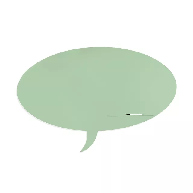 Rocada Skin Shape Talk 6441-6019 mágneses tábla, keret nélküli, buborék alakú, 150x100 cm, lakkozott, pasztell zöld RAL 6019