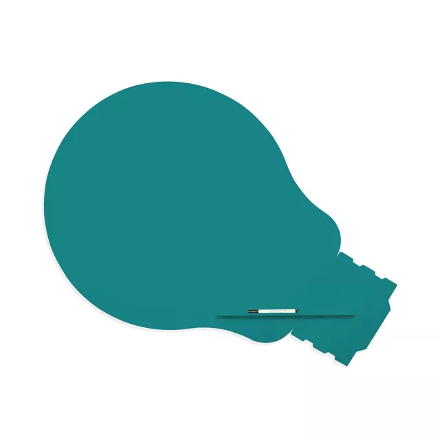 Rocada Skin Shape Idea 6460-5021 mágneses tábla, keret nélküli, villanykörte alakú, 115x75 cm, lakkozott, vízkék RAL 5021