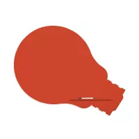 Rocada Skin Shape Idea 6461-2002 mágneses tábla, keret nélküli, villanykörte alakú, 150x100 cm, lakkozott, vérnarancs RAL 2002