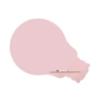 Rocada Skin Shape Idea 6461-490 mágneses tábla, keret nélküli, villanykörte alakú, 150x100 cm, lakkozott, rózsaszín RAL 490