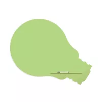 Rocada Skin Shape Idea 6461-230 mágneses tábla, keret nélküli, villanykörte alakú, 150x100 cm, lakkozott, zöld RAL 230