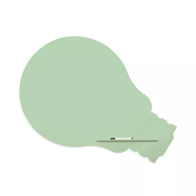 Rocada Skin Shape Idea 6461-6019 mágneses tábla, keret nélküli, villanykörte alakú, 150x100 cm, lakkozott, pasztell zöld RAL 6019