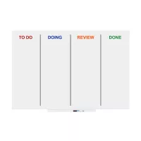 Rocada Skin Agile 6421AG mágneses tábla, keret nélküli, kanban nyomat, 150x100 cm, lakkozott, fehér