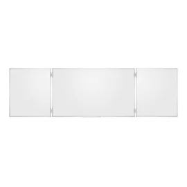 Rocada 6729 mágneses tábla, háromrészes, csukható, alumínium keret, 400 × 100 cm (zárt állapotban 200 × 100 cm), zománcozott, fehér
