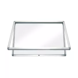 Rocada 3671V17EX kültéri vitrin, felnyíló polikarbonát ajtókkal, fehér lakkozott mágneses felülettel, 4×A4