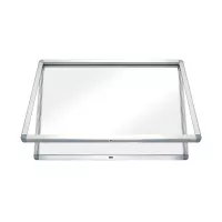 Rocada 3672V17EX kültéri vitrin, felnyíló polikarbonát ajtókkal, fehér lakkozott mágneses felülettel, 6×A4