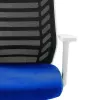 Rocada 907W-3 irodai szék, kék szövet ülés, fekete hálós háttámla, fehér szerkezet, állítható karfák