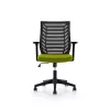 Rocada 907-6 irodai szék, zöld szövet ülés, fekete hálós háttámla, fekete szerkezet, állítható karfák