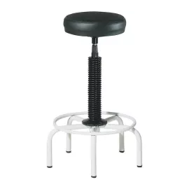 Rocada 900 bárszék, állítható magasságú, fehér lábazattal, fekete kárpitozott ülőfelülettel, PU huzattal